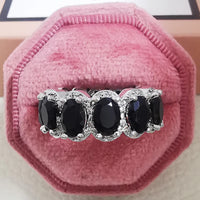 Luxury Green Black Pink Silver color Eternity Band Ring For Women 💍