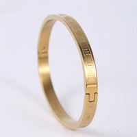 New Luxury Titanium Steel Bracelet Men 3 Colors Roman Alphabet Element Bangle ✨