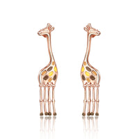 Rose Gold Series 925 Sterling Silver Flamingo Giraffe Star and Moon Flower Earrings ✨