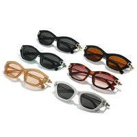 Square Sunglasses with Silver Buckle Accent | UV Protection | Trendy Women's🕶️