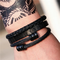 - Luxury Royal King Crown Bracelet Set For Men Stainless Steel Bangle 👑