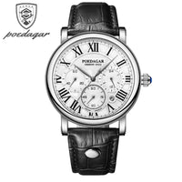 Luxury Watches For Men Chronograph Date Man Quartz Watch Waterproof Leather ⌚️