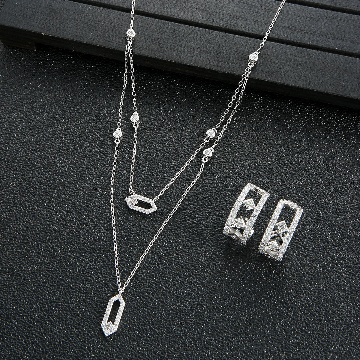 Initial Necklace earring Sets Stackable Necklace 💎
