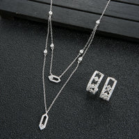 Initial Necklace earring Sets Stackable Necklace 💎
