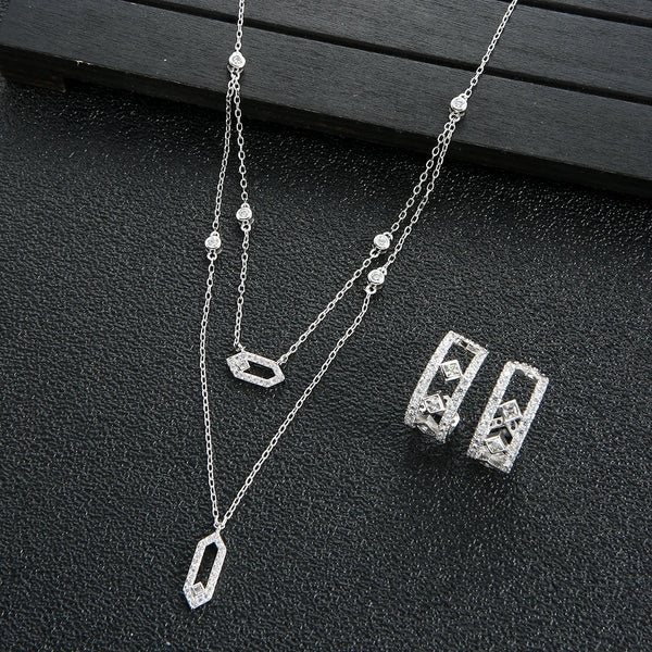 Initial Necklace earring Sets Stackable Necklace 💎