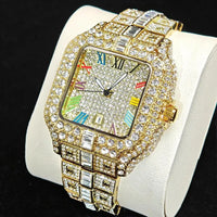Ice Watches Men Luxury Stainless Steel Colored Roman Literal Wristwatch💎