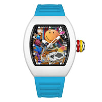 Luxury  Men's Sports Fashion Quartz Watch  Barrel-Shaped Silicone Men's Watch🙂