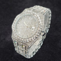 Luxury Fashion Diamond Watch for Men Top Brand Iced Out Stainless Steel 💎