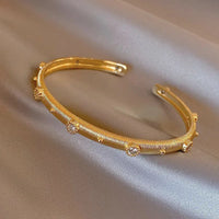 Fashion jewelry two-color plated zircon letter X opening bracelet 💎