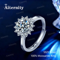 Moissanite Women's Ring Real 925 Sterling Silver D Color Heart-shaped Shining Ring 💍