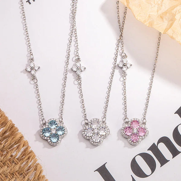 925 Sterling Silver Lucky Four-leaf Clover Pendant Necklace 💎