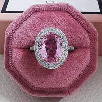 Luxury Fashion Pink Engagement Wedding Band Eternity Ring 💍