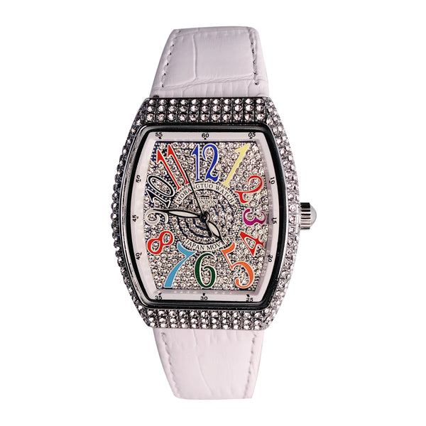 Ladies Watch Full Rhinestone Arabic Numeral Dial Design Leather ⌚️