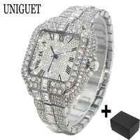 - Diamond Watch for Men Luxury Waterproof Square Quartz 💎