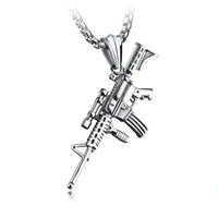 Submachine Gun Pendant  Necklace Men Rock Hip Hop Party Jewelry ✨