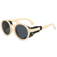 Retro Steampunk Sunglasses Men Women UV400 Round Punk Sunglasses 👓