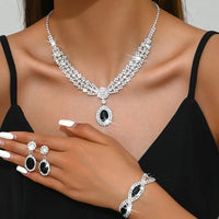 - Elegant Bridal Jewelry Set Necklace Earrings with Sparkling Rhinestones 💎