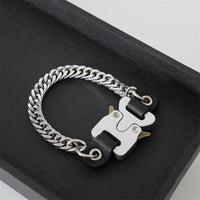 Titanium Steel Street Men Letters Metal Safety Buckle Necklace Fashion Jewelry ✨