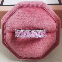 Luxury Green Black Pink Silver color Eternity Band Ring For Women 💍