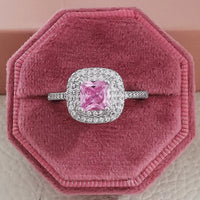Luxury Fashion Pink Engagement Wedding Band Eternity Ring 💍
