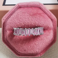 Luxury Green Black Pink Silver color Eternity Band Ring For Women 💍