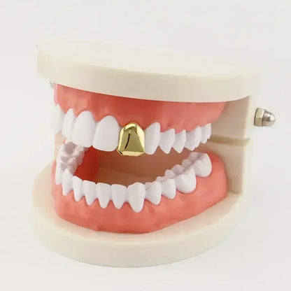 Gold-Plated Hip Hop Bracelet with Golden Teeth Grills  ✨