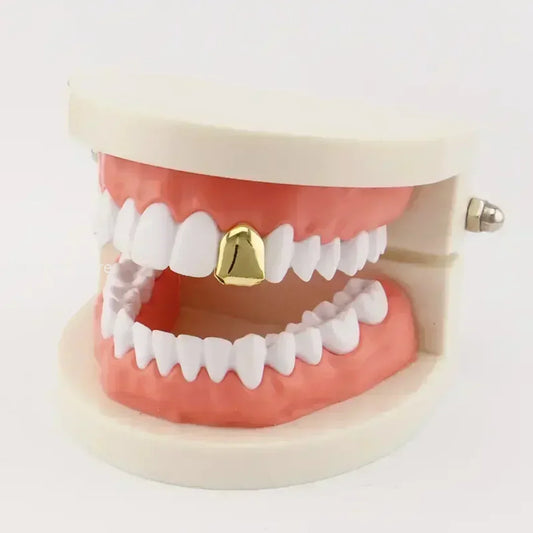 Gold-Plated Hip Hop Bracelet with Golden Teeth Grills  ✨
