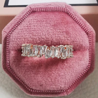Luxury Green Black Pink Silver color Eternity Band Ring For Women 💍