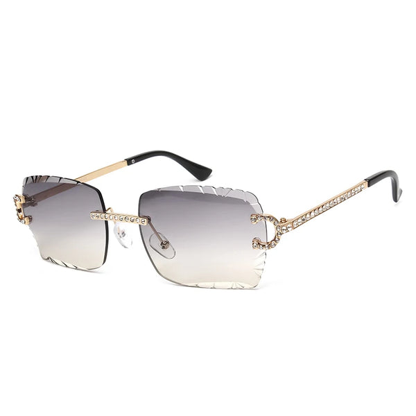 Diamond Cut Lens Shades Eyewear Men Retro Frameless  👓
