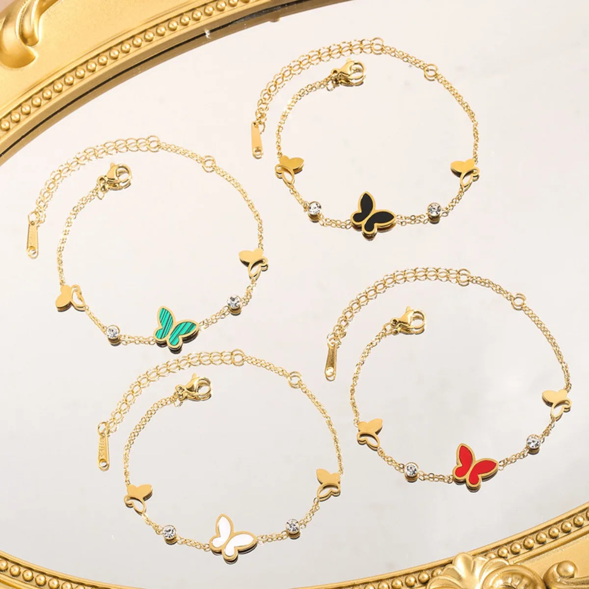 Luxury Gold Color Butterfly Bracelet - Stainless Steel Jewelry for Women ✨