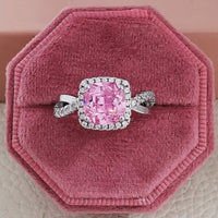 Luxury Fashion Pink Engagement Wedding Band Eternity Ring 💍