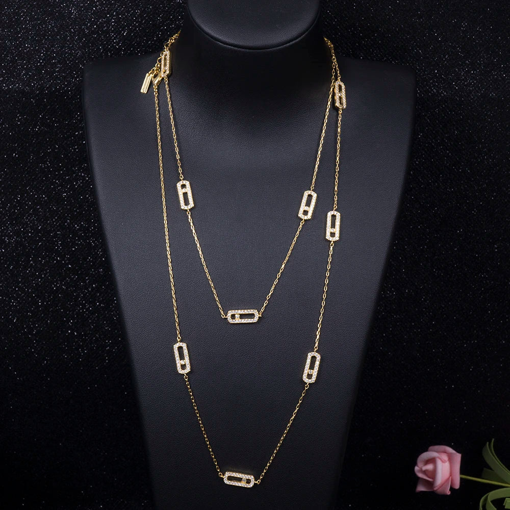 Dainty Choker Earring Ring Sets Stackable Long Necklace jewelry 💎