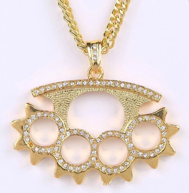 Diamond  Hip Hop Necklace Shiny Cubic Zirconia Wallet Pendant 💎