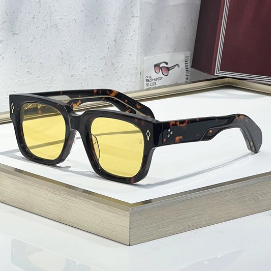 JMM ENZO-EPOXY Retro Sunglasses Japanese Handmade Designer Glasses Classic Square