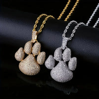 Hip Hop Ice Dog Claw Pendant Synthesis Zirconia Bear Claw Necklace Men Women 💎