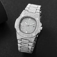 Luxury Full Diamond Men's Stainless Steel Watches Male Sports Quartz Wristwatch 💎