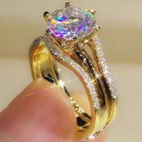 Rose Gold Color Rings for Women Classic 6 Claws Designed Cubic Zirconia Rings 💍