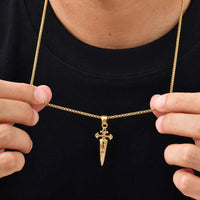 Sword Shape Necklace Stainless Steel Sword Pendant ⛓