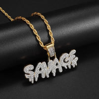 Diamond  Hip Hop Necklace Shiny Cubic Zirconia Wallet Pendant 💎