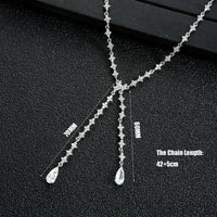 Luxury Geometric Water Drop Necklace Earrings Cubic Zirconia💎