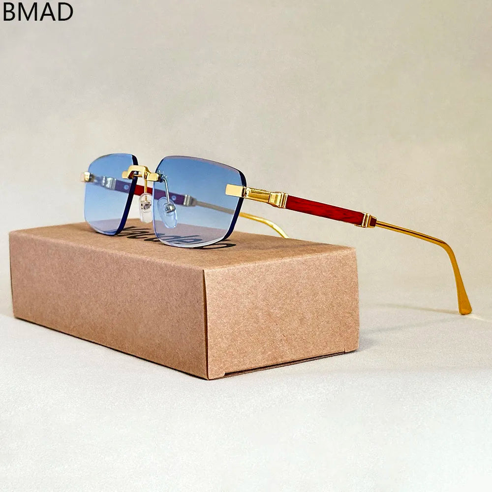 Rimless Designer Sunglasses Aluminium Magnesium 👓