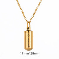 Cylinder Pendant Charm Stainless Steel Cremation Memorial ⛓