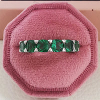 Luxury Green Black Pink Silver color Eternity Band Ring For Women 💍