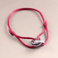 Diamond Adjustable Rope Bracelet Two Rings Interlock Stars ✨