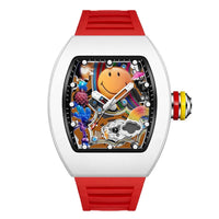 Luxury  Men's Sports Fashion Quartz Watch  Barrel-Shaped Silicone Men's Watch🙂