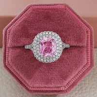 Luxury Fashion Pink Engagement Wedding Band Eternity Ring 💍