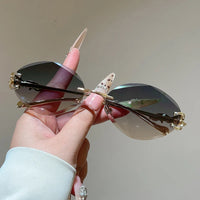 Luxury Rimless Rhomboid Shaped Sunglasses 🕶️