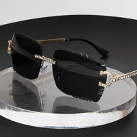 Diamond Cut Lens Shades Eyewear Men Retro Frameless  👓