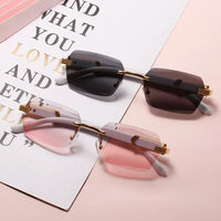 Luxury Rimless Sunglasses Square Sunglasses ✨