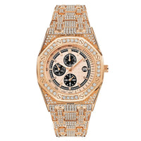 Royal Oak Style Luxury Hip Hop Iced Out Diamond Quartz Wrist Watch ⏱️